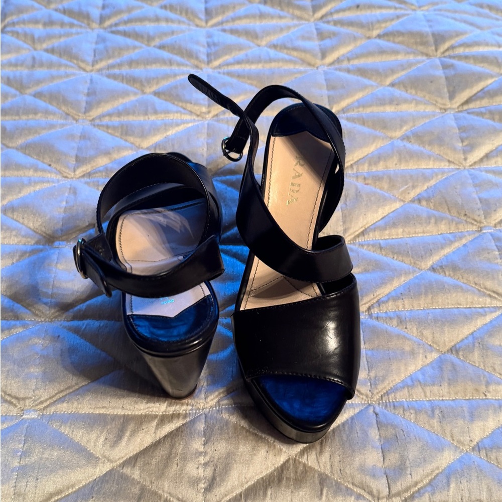 Prada Leather Wedge Sandals - Picture 5 of 11
